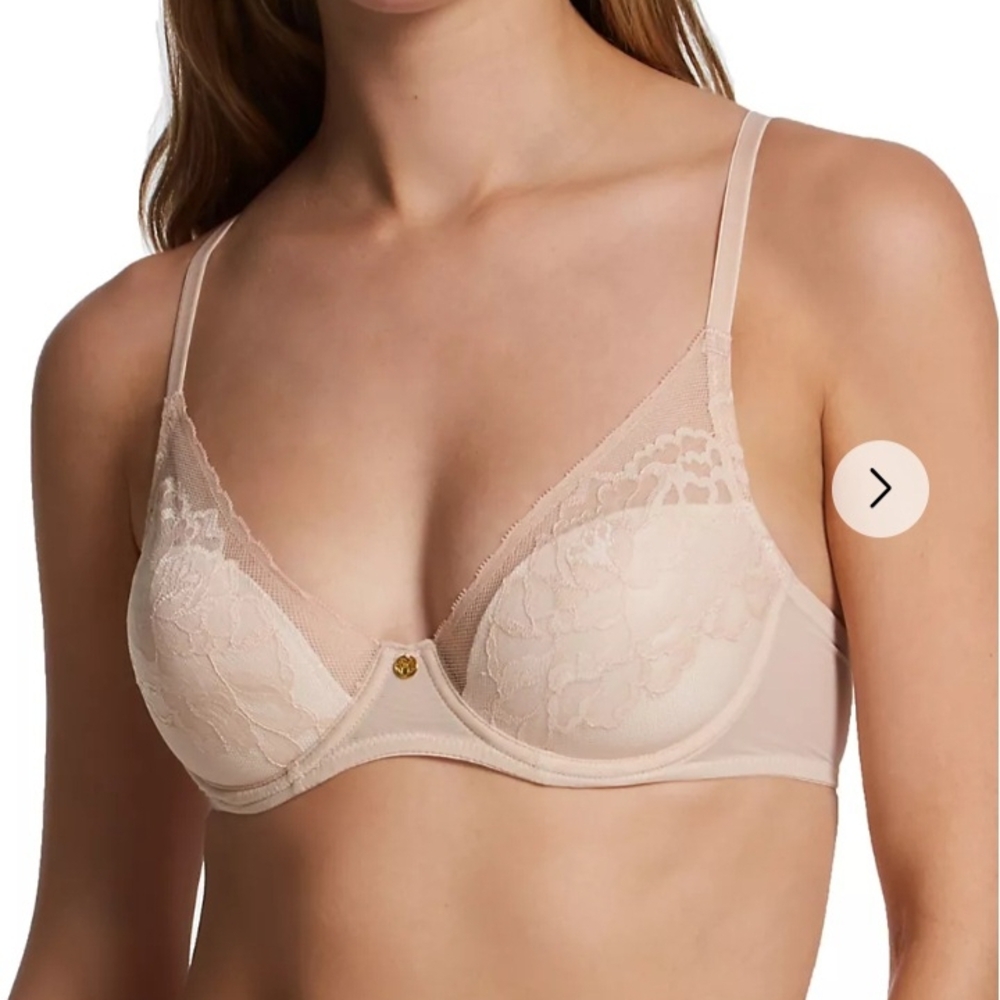 Copy Natori Flora Contour Lace Plunge Bra, Size 34DDD
